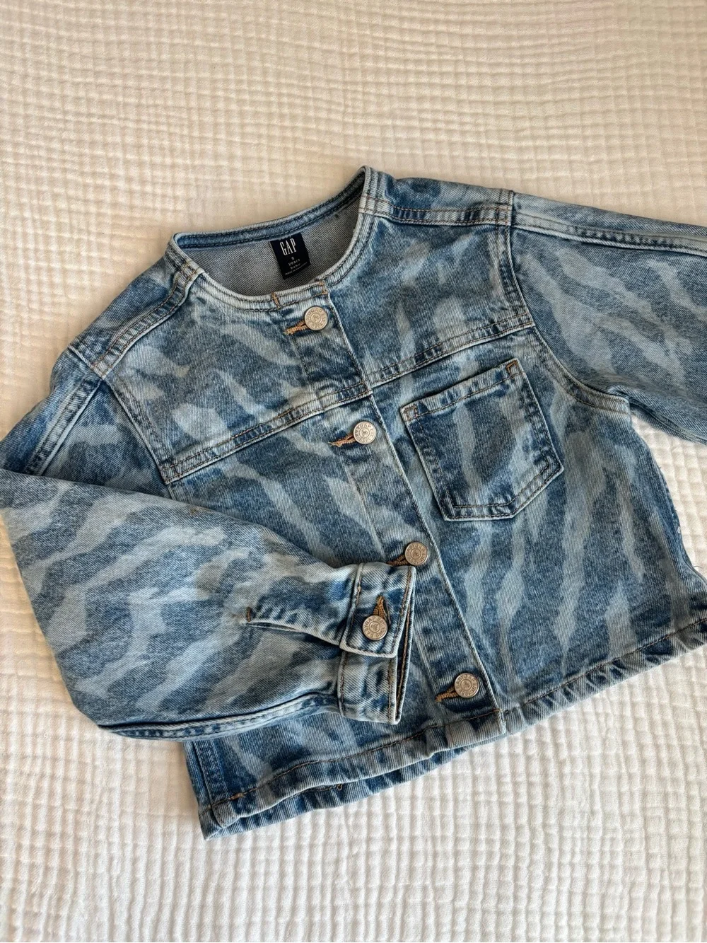 GAP Kids Blue Patterned Denim Jacket